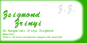 zsigmond zrinyi business card